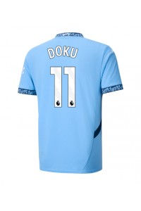 Manchester City Jeremy Doku #11 Voetbaltruitje Thuis tenue 2024-25 Korte Mouw